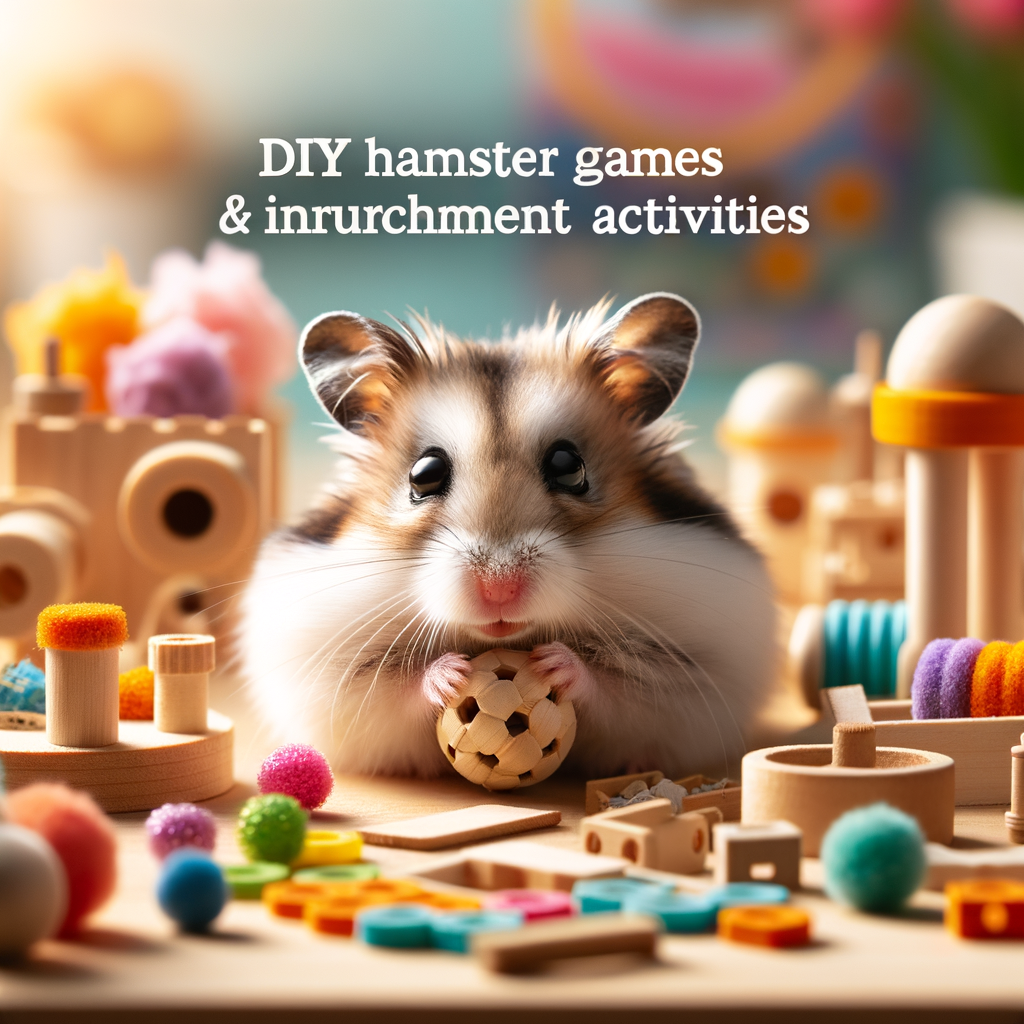 Curious hamster enjoying DIY hamster games and enrichment activities, providing mental stimulation and physical exercise for entertaining your hamster companion.