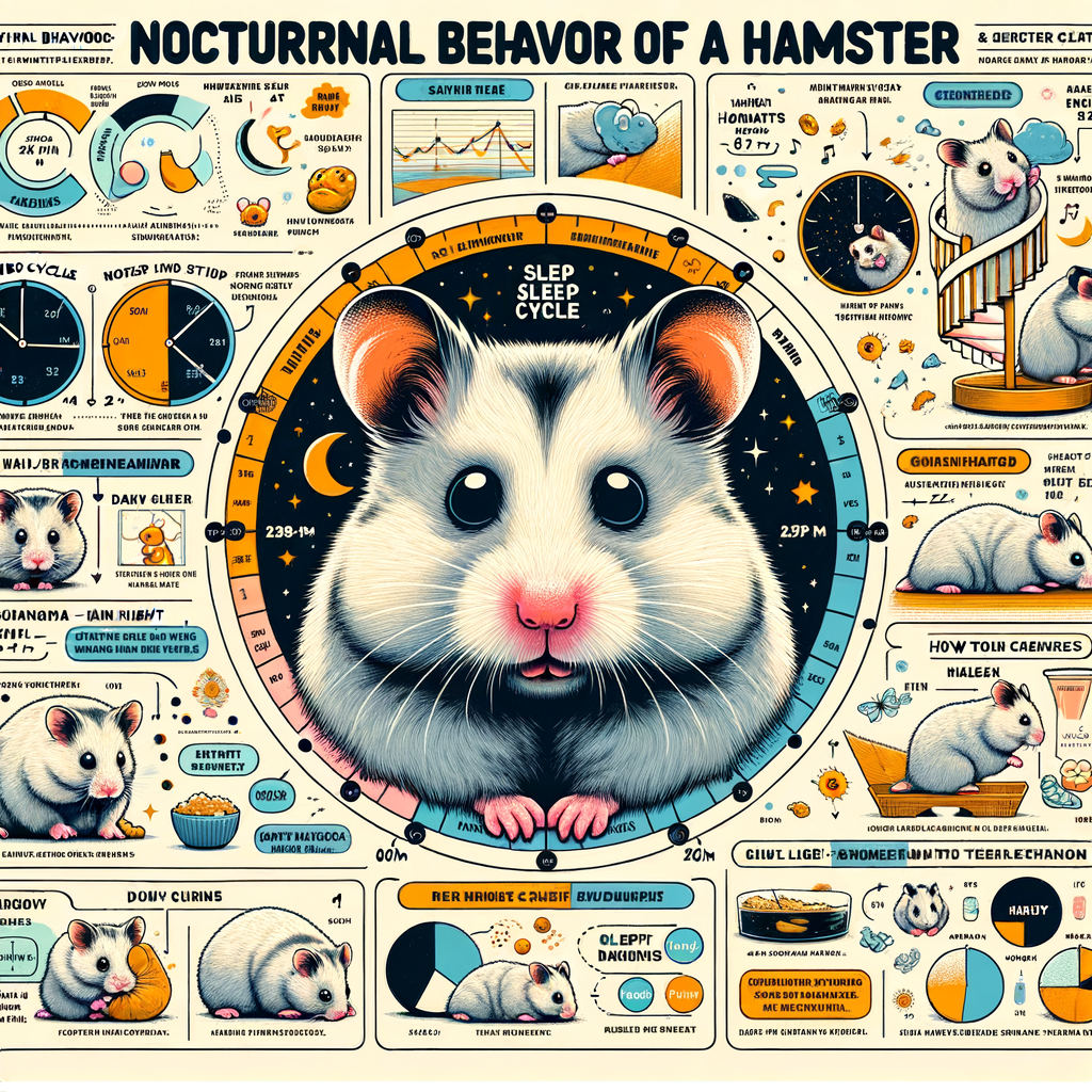 Infographic illustrating hamster sleep patterns, nocturnal behavior, and sleep duration, unveiling the secrets of hamster sleep for a better understanding of their sleep cycle and habits.